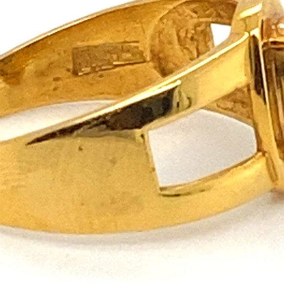 Blue Sapphire 1.44ct Solid 21K Yellow Gold Ring - Picture 6 of 9